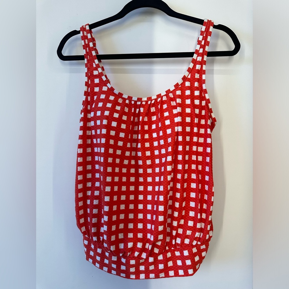 Sea Level Le Damier Blouson Multifit Singlet Tankini Top - Size 8 NWT red white